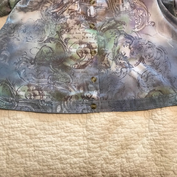 C&B colorful denim jacket with French images & text (2X) - Picture 11 of 15